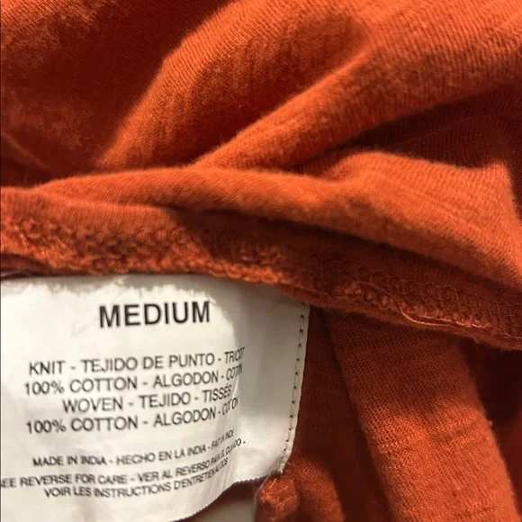 Gloria Vanderbilt 1/2 button down boho peasant pleat top 3/4 sleeve tab size M - Picture 6 of 11